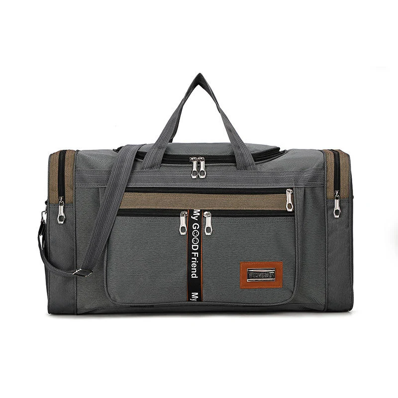 Foldable Oxford Travel Duffel in Three Sizes Grey color SKU reference