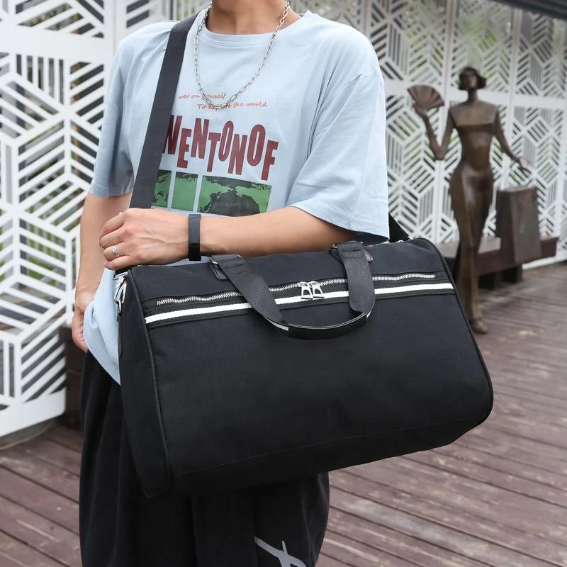 Foldable Oxford Cloth Travel Duffel with Black Style Options product reference image