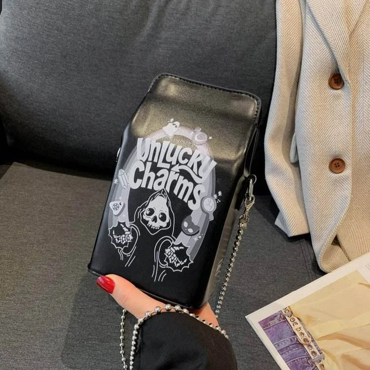 Graffiti PU Square-Box Crossbody Bag Black · print 2 color SKU reference