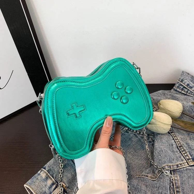 Square-Handle PU Mini Phone Crossbody Bag Green color SKU reference