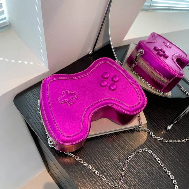 Square-Handle PU Mini Phone Crossbody Bag Plum color SKU reference