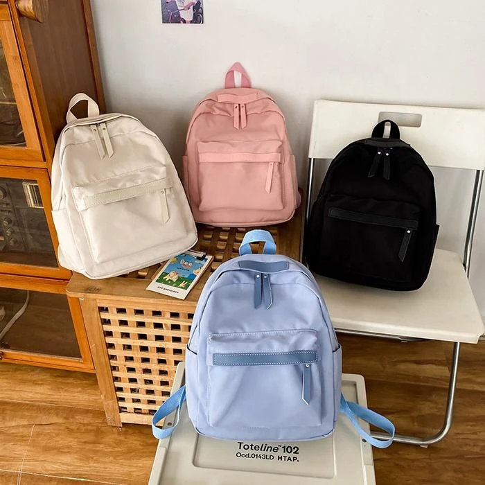 Four-Color Lightweight Nylon Student Backpack product reference image