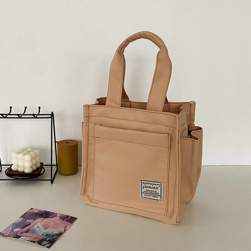 Nylon Multi-Pocket Letter-Logo Crossbody Handbag Khaki color SKU reference