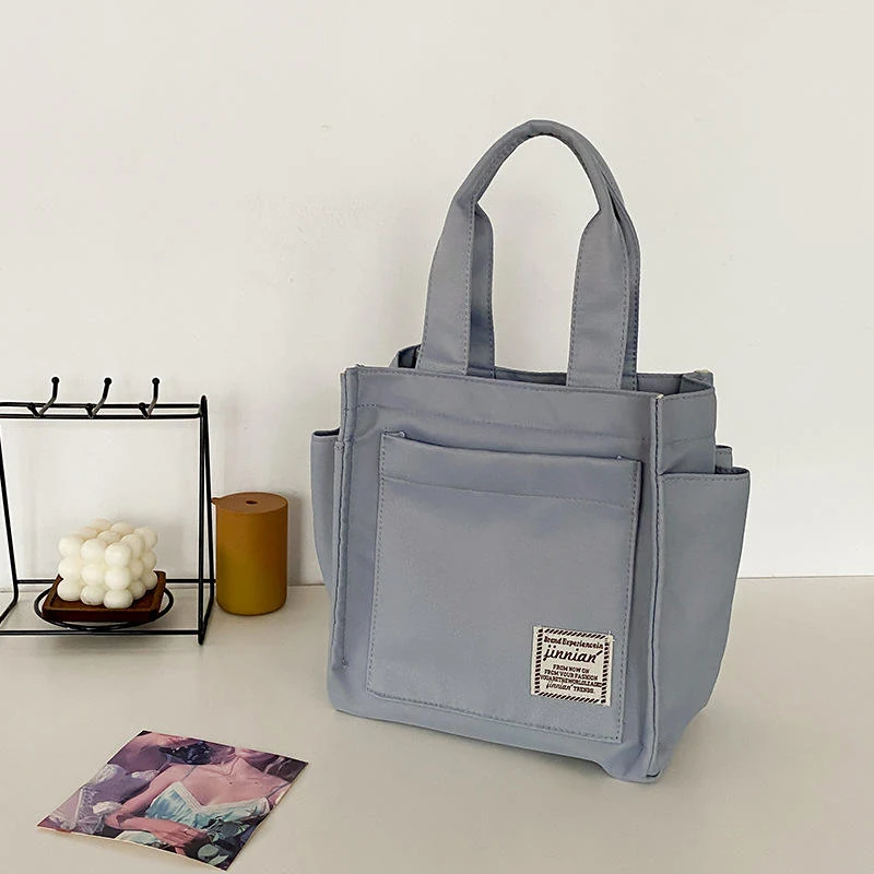 Nylon Multi-Pocket Letter-Logo Crossbody Handbag Light blue color SKU reference
