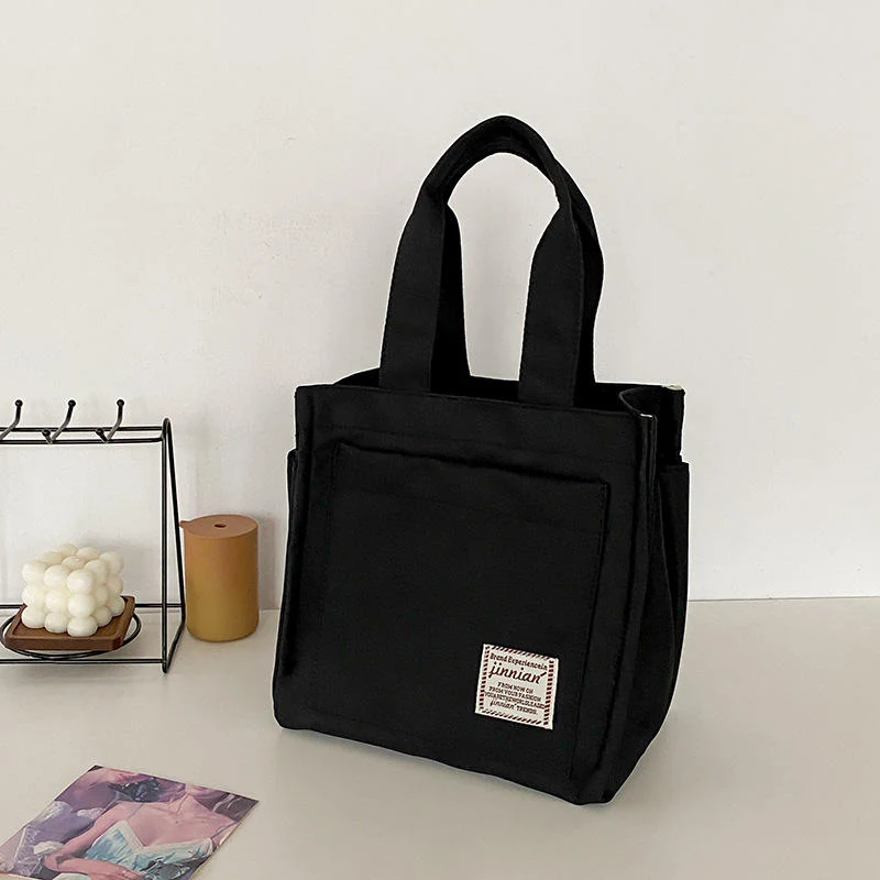 Nylon Multi-Pocket Letter-Logo Crossbody Handbag Black color SKU reference