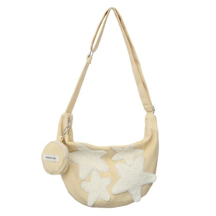 Star-Detail Hobo Shoulder Bag with Coin Purse Yellow color SKU reference