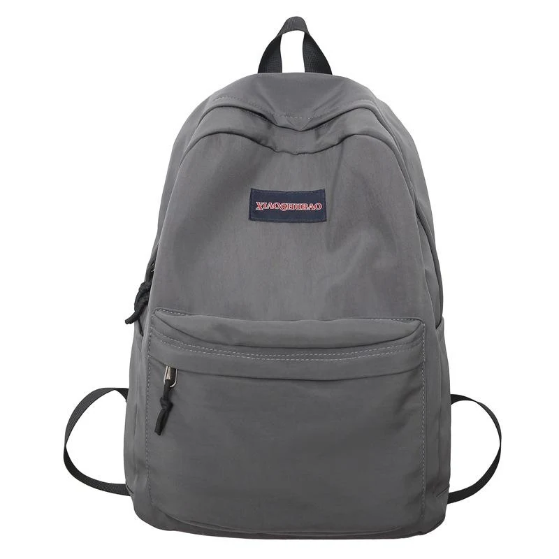 Corduroy Letter-Logo Student Backpack Gray color SKU reference