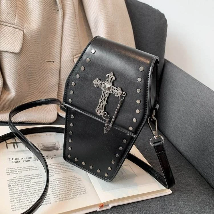 Halloween Cross & Rivet PU Phone Crossbody Bag Black style option 2 color SKU reference