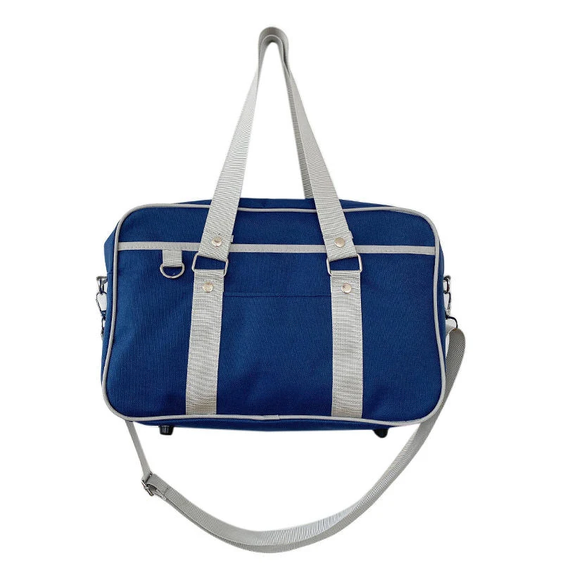 Canvas Color-Block Student Shoulder & Crossbody Bag Navy color SKU reference