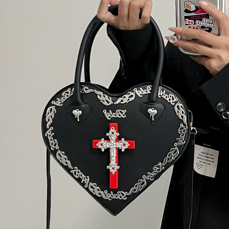 Heart-Shaped PU Mini Purse with Metallic Detail product reference image