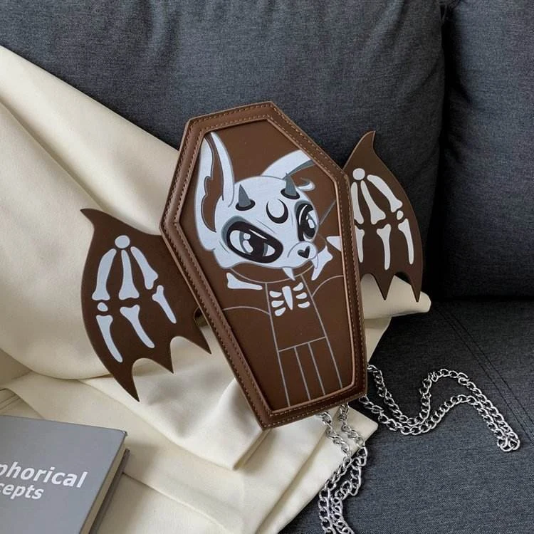 Halloween Ghost Bat-Wing Mini Crossbody Bag Light brown color SKU reference