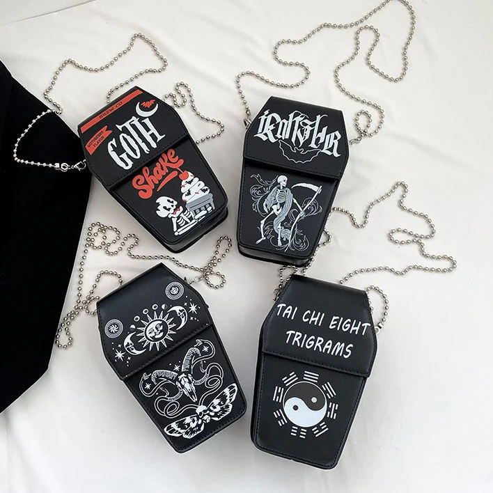 Halloween Skeleton Ghost PU Mini Crossbody Bag product reference image