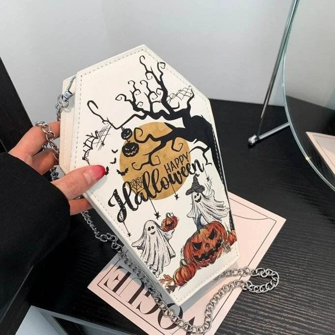 Halloween Pumpkin and Ghost PU Mini Crossbody Bag product reference image