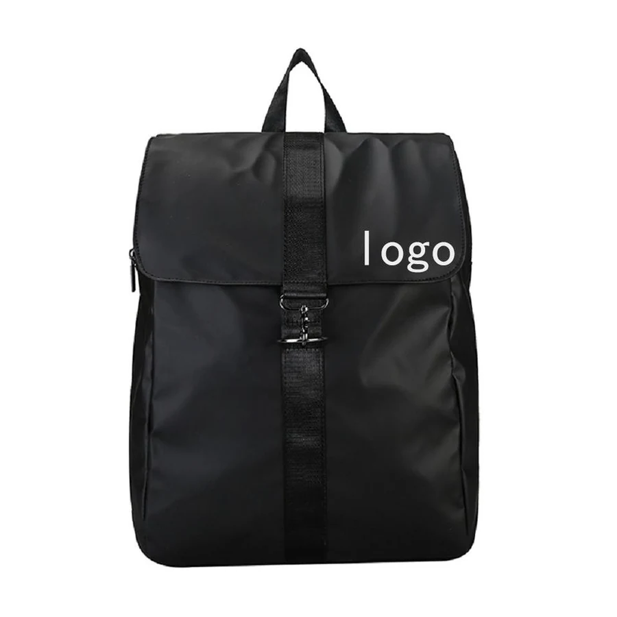 Casual Student Backpack with Letter-Print Styling Black color SKU reference