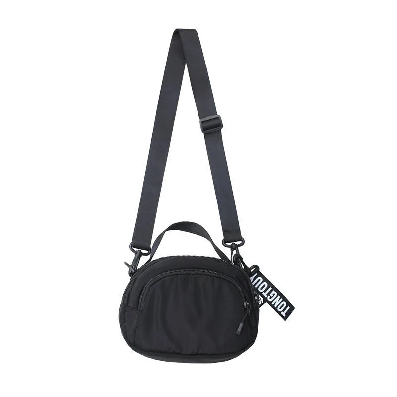 Nylon Casual Crossbody Bag with Adjustable Strap Black color SKU reference