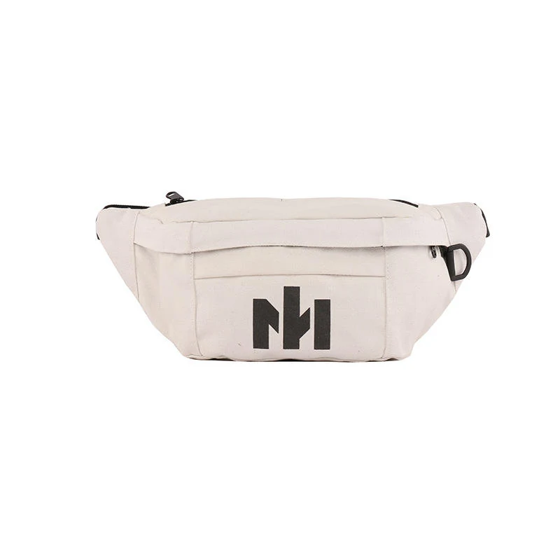 Canvas Multi-Pocket Waist and Chest Bag White color SKU reference
