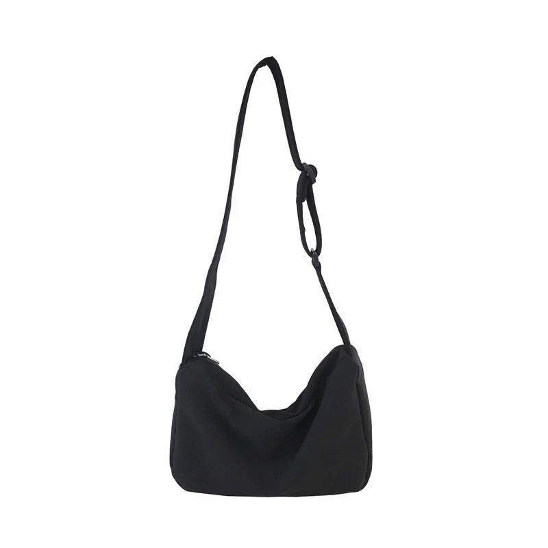 Large Nylon Crossbody Shoulder Bag Black color SKU reference