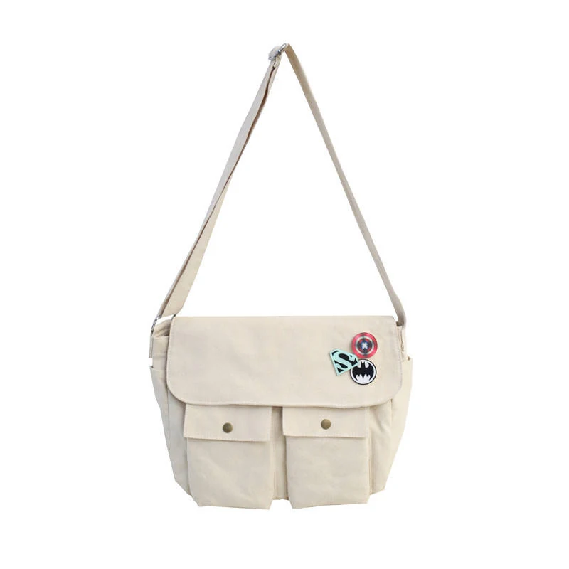 Large Canvas Crossbody and Shoulder Bag White color SKU reference