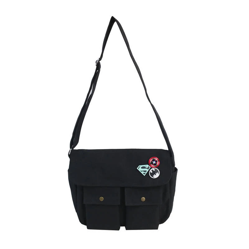 Large Canvas Crossbody and Shoulder Bag Black color SKU reference