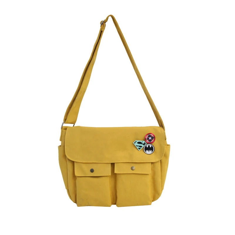 Large Canvas Crossbody and Shoulder Bag Yellow color SKU reference