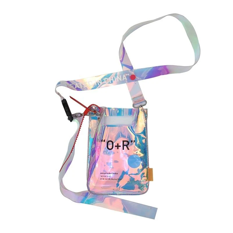 Transparent PVC Square Phone Crossbody Bag with Letter Detail Pink color SKU reference