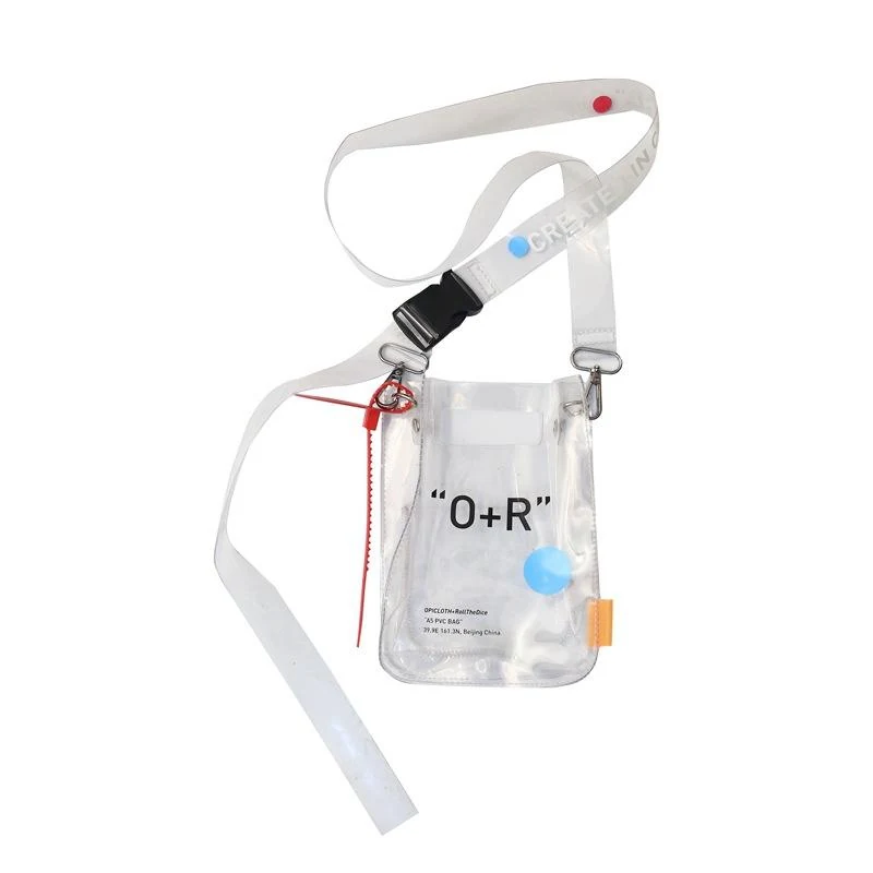 Transparent PVC Square Phone Crossbody Bag with Letter Detail White color SKU reference