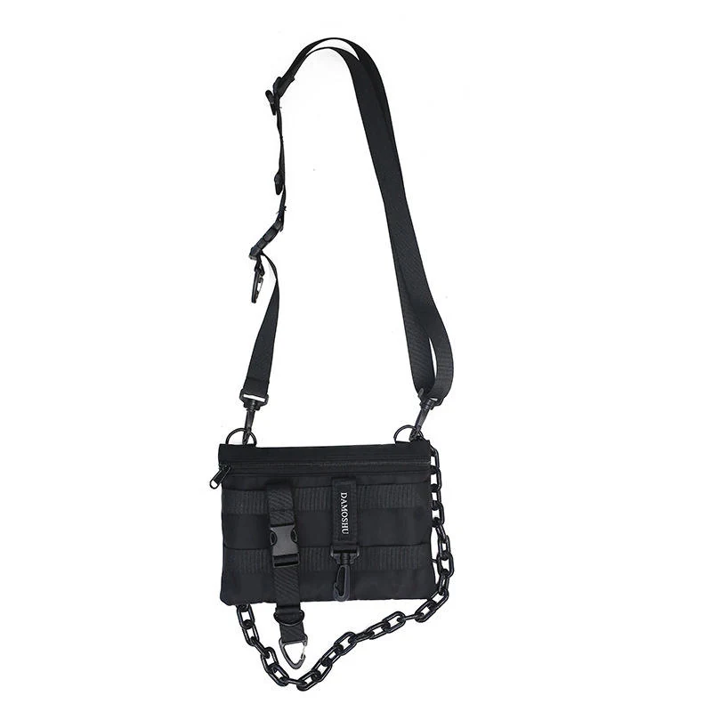 Reflective Nylon Crossbody Bag with Bow and Letter Detail Black color SKU reference