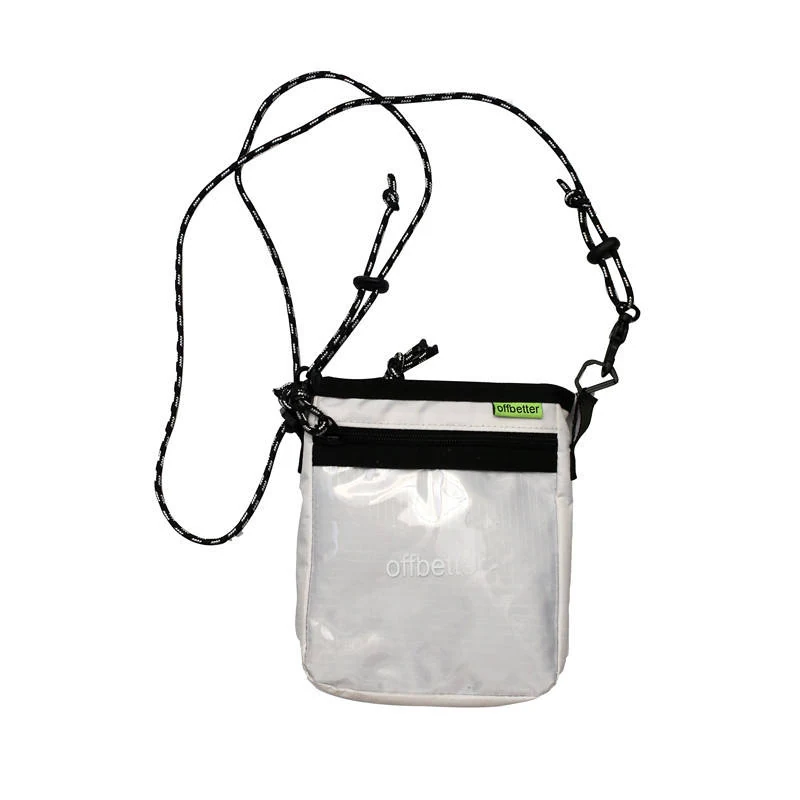 Transparent PVC Mini Phone Crossbody Bag with Zipper White color SKU reference