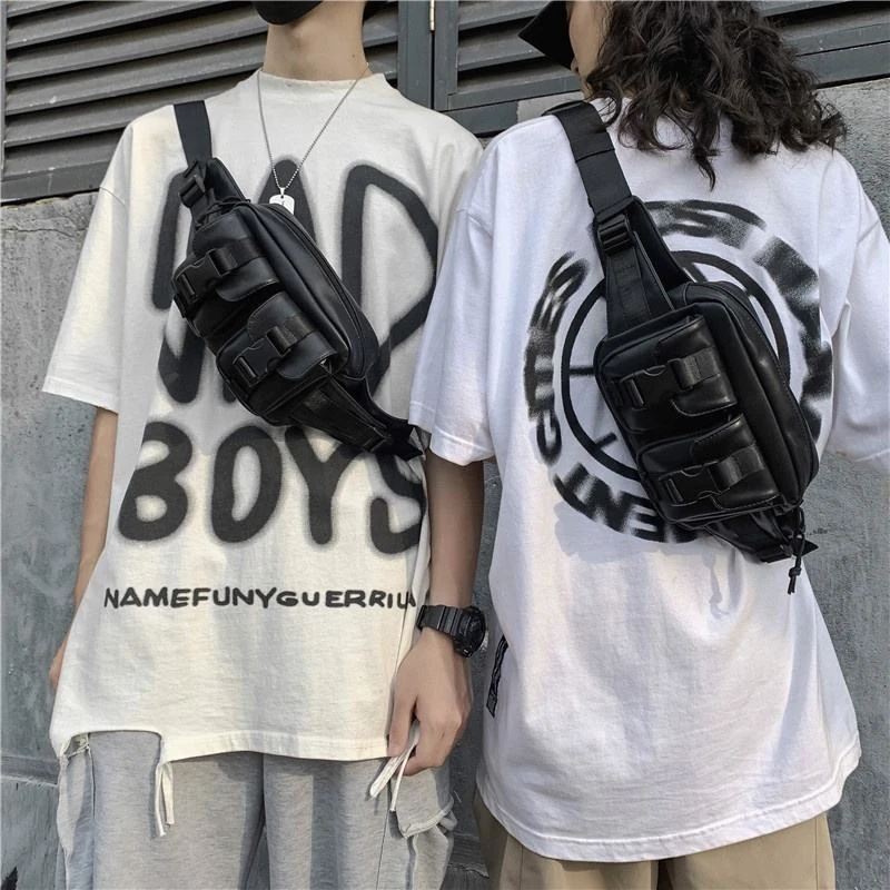 PU Zipper Chest and Waist Bag with Box-Shaped Profile product reference image