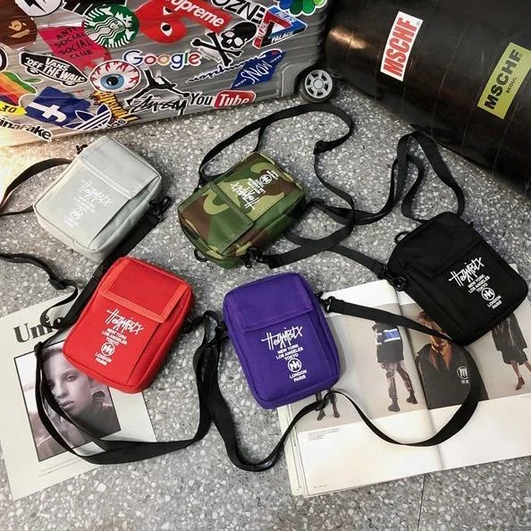 Letter-Print Mini Phone Crossbody Bag with Adjustable Strap product reference image
