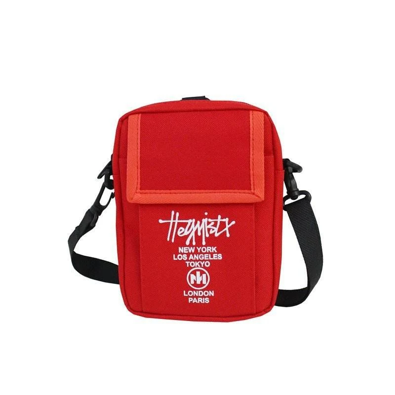 Letter-Print Mini Phone Crossbody Bag with Adjustable Strap Red color SKU reference