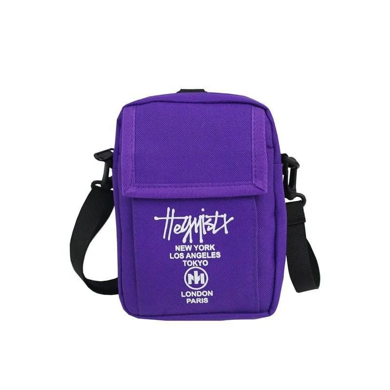 Letter-Print Mini Phone Crossbody Bag with Adjustable Strap Purple color SKU reference