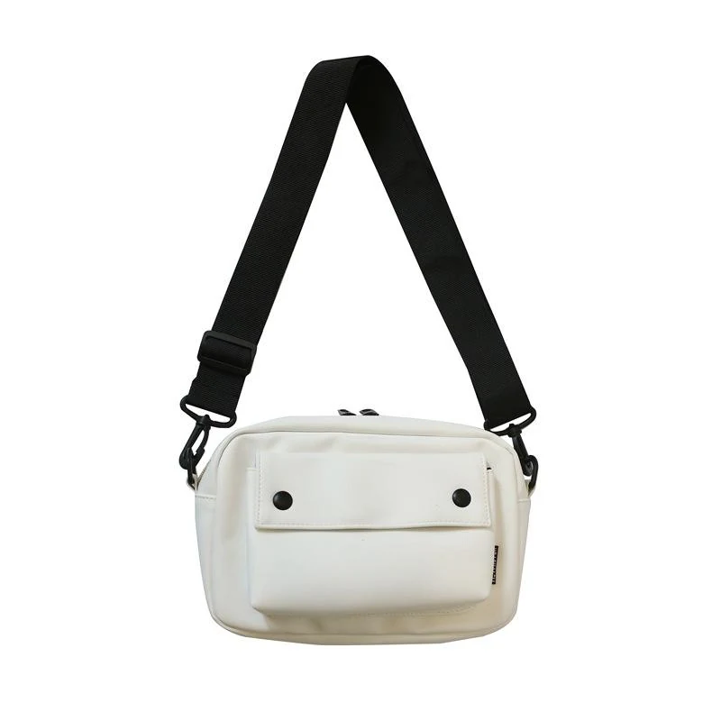 Soft PU Letter-Detail Crossbody Coin Purse White color SKU reference