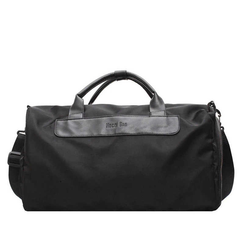 Nylon Travel Duffel with Individual Shoe Pocket Black color SKU reference