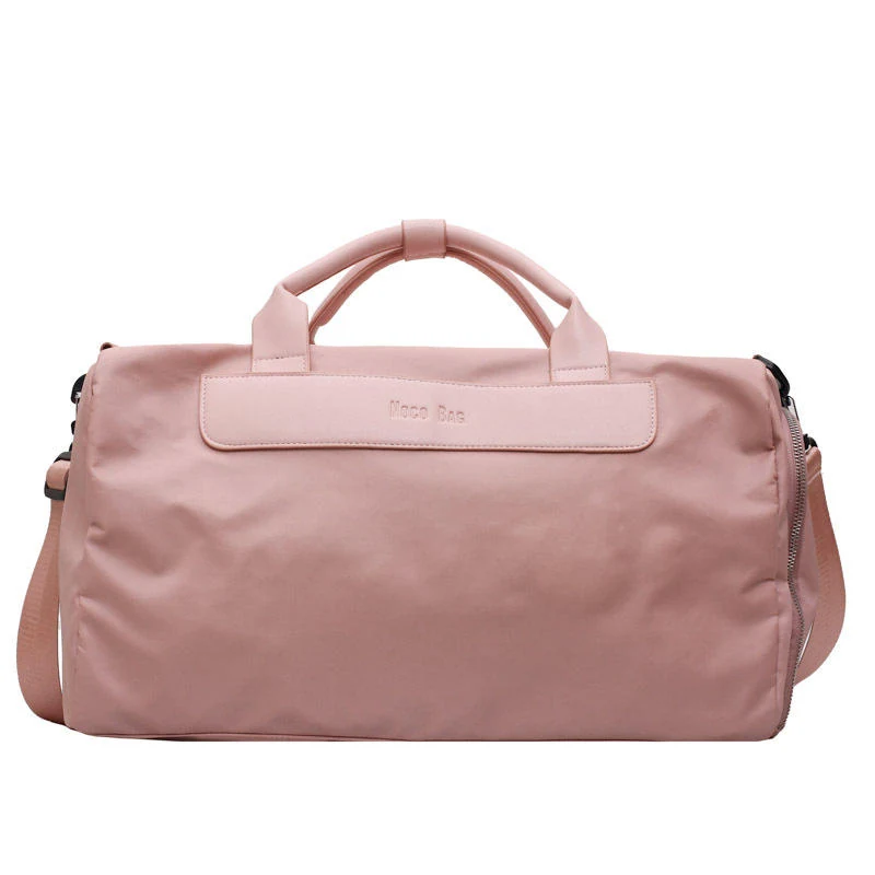 Nylon Travel Duffel with Individual Shoe Pocket Pink color SKU reference