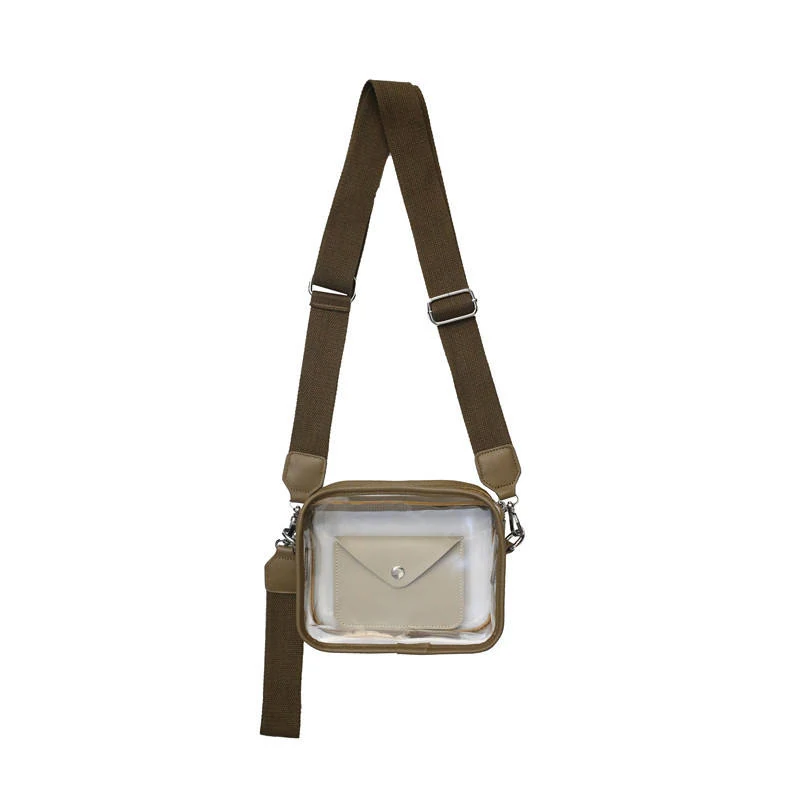 PVC Transparent Phone Crossbody Bag Light Brown color SKU reference