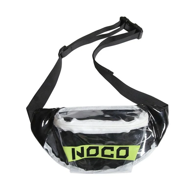 Clear PVC Chest Pack with Zip Closure Black color SKU reference