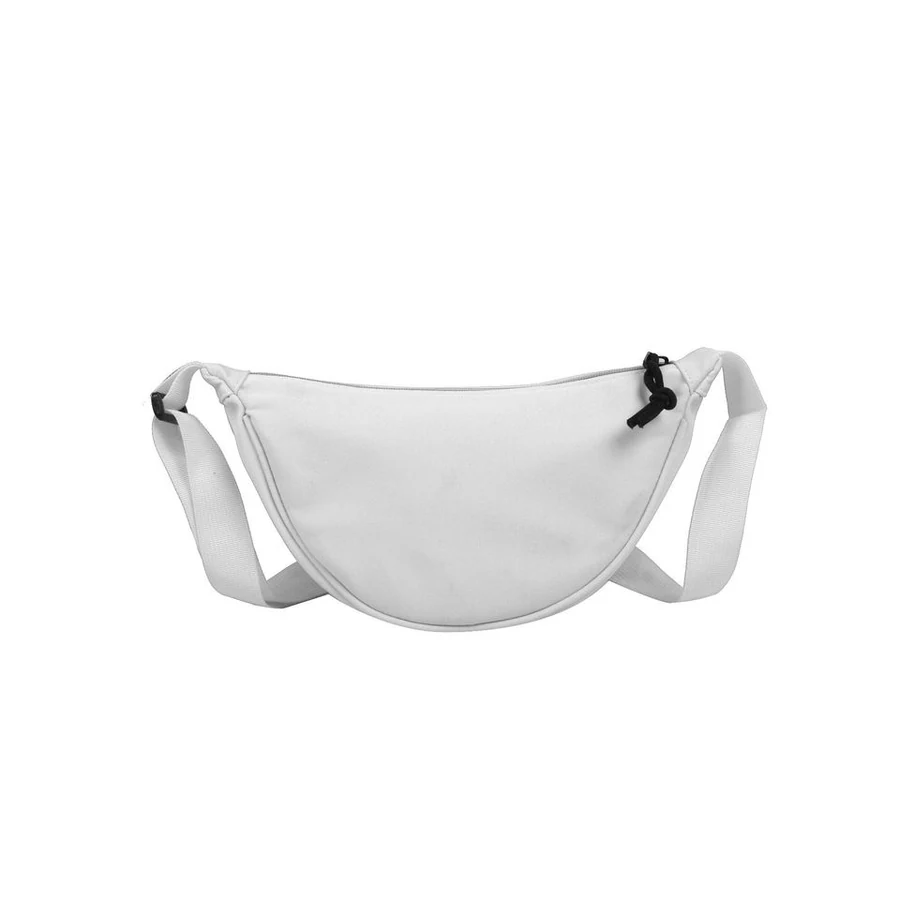 Nylon Student and Sports Chest Crossbody Bag White color SKU reference