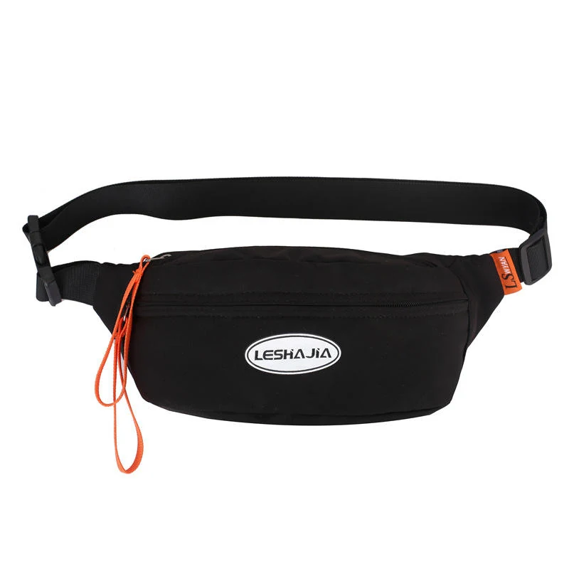 Nylon Lightweight Sports Chest and Crossbody Bag Black color SKU reference
