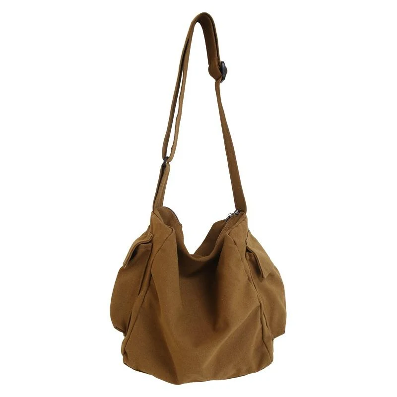 Canvas Travel Shoulder and Crossbody Bag Camel color SKU reference