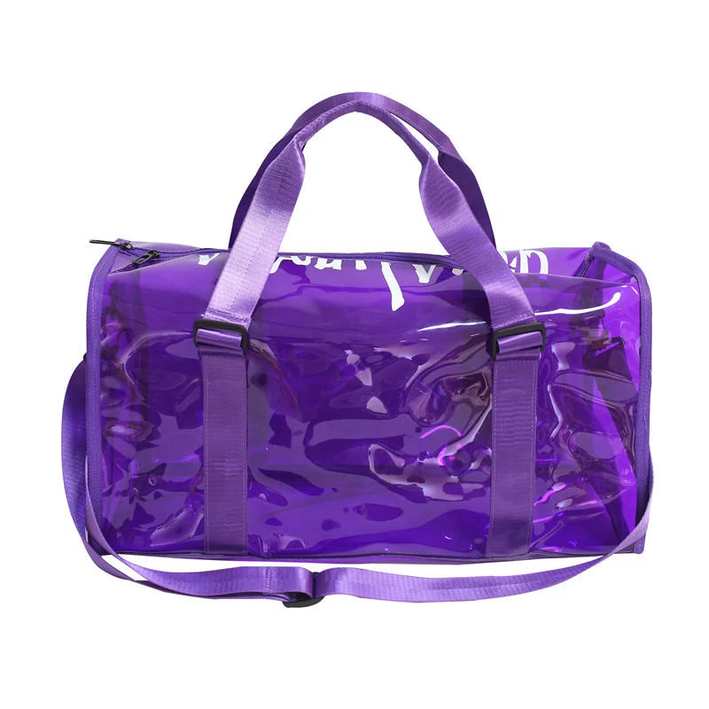 PVC Letter-Print Beach Shoulder Bag Purple color SKU reference