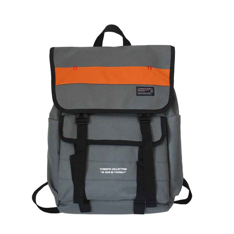 Oxford Letter-Logo Color-Block Student Backpack Light Gray color SKU reference