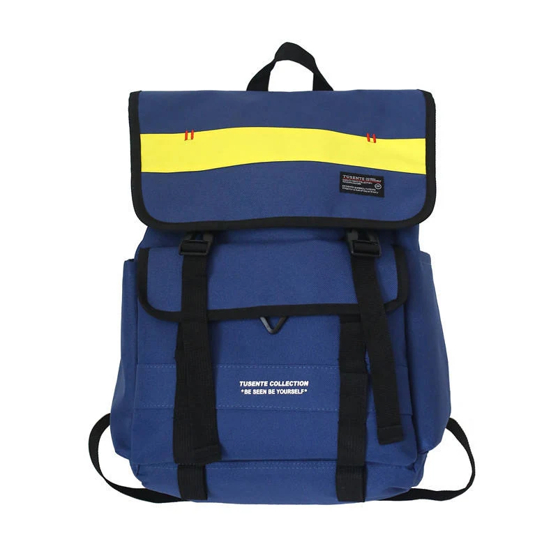 Oxford Letter-Logo Color-Block Student Backpack Deep Blue color SKU reference
