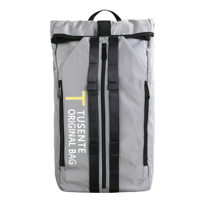 Oxford Letter-Print Large-Capacity Backpack Gray color SKU reference