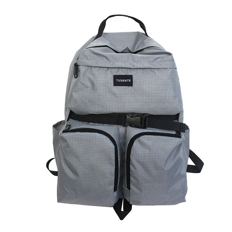 Nylon Student and Sports Backpack in Four Colors Gray color SKU reference