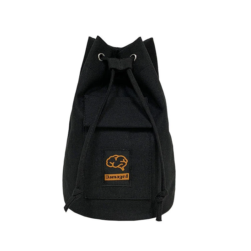 Canvas Drawstring Chest and Crossbody Pack Black color SKU reference