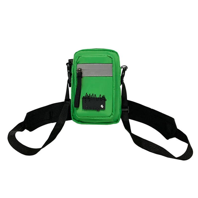 Reflective-Style Mini Polyester Crossbody Bag Green color SKU reference