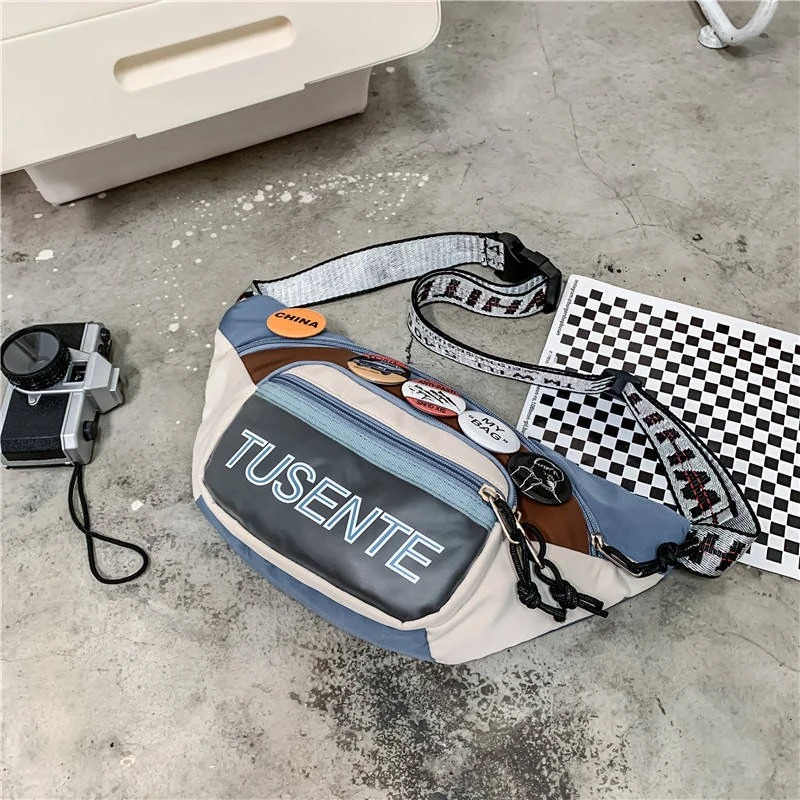 Polyester Chest and Crossbody Bag with Pendant Sky Blue color SKU reference