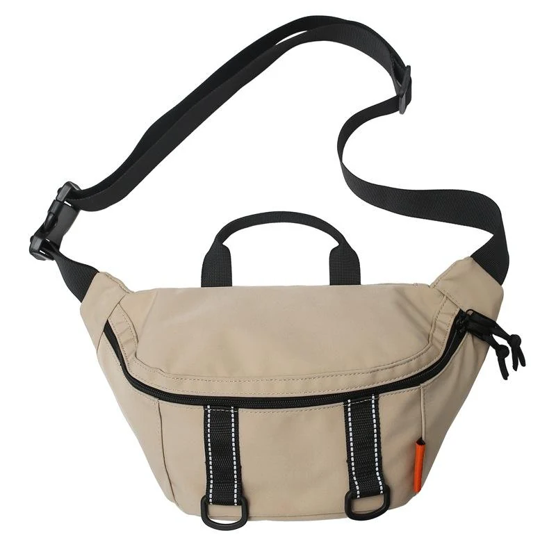 Reflective-Style Nylon Sports Chest Bag with Coin Purse Dark Khaki color SKU reference