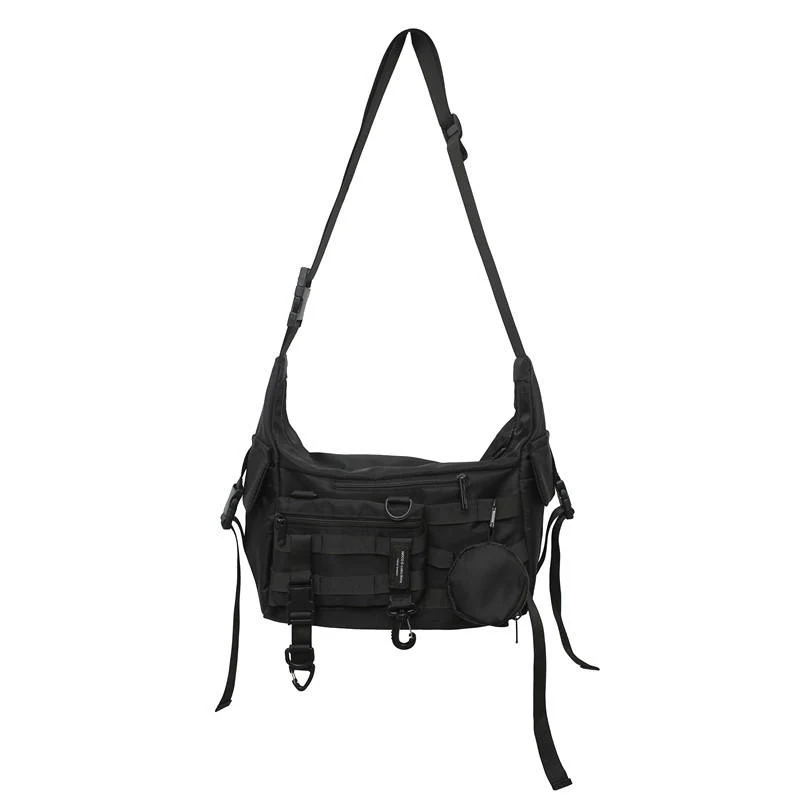 Detachable-Strap Travel Crossbody Bag Black color SKU reference